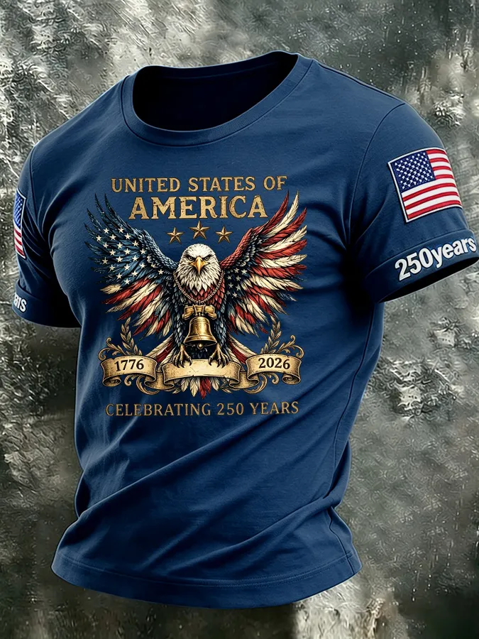 Men'S America Flag Printed Casual T-Shirt