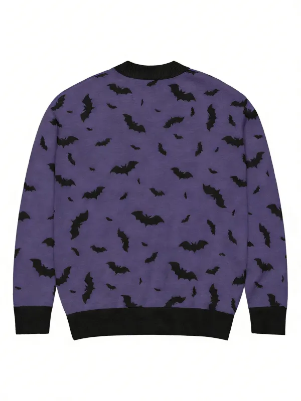 Gothic Bat Print Cardigan