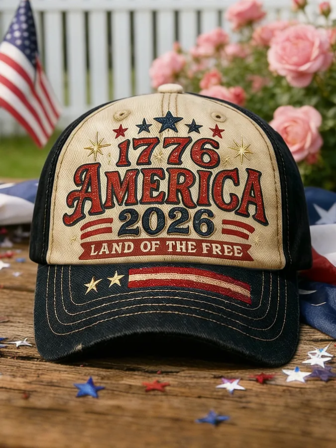 1776-2026 America Land Of The Free Vintage Two-Tone Baseball Cap