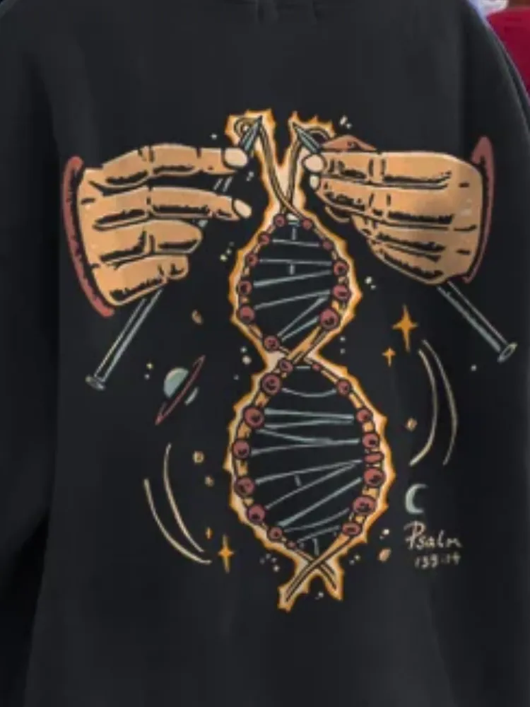Trendy DNA & Hand Graphic Sweatshirt