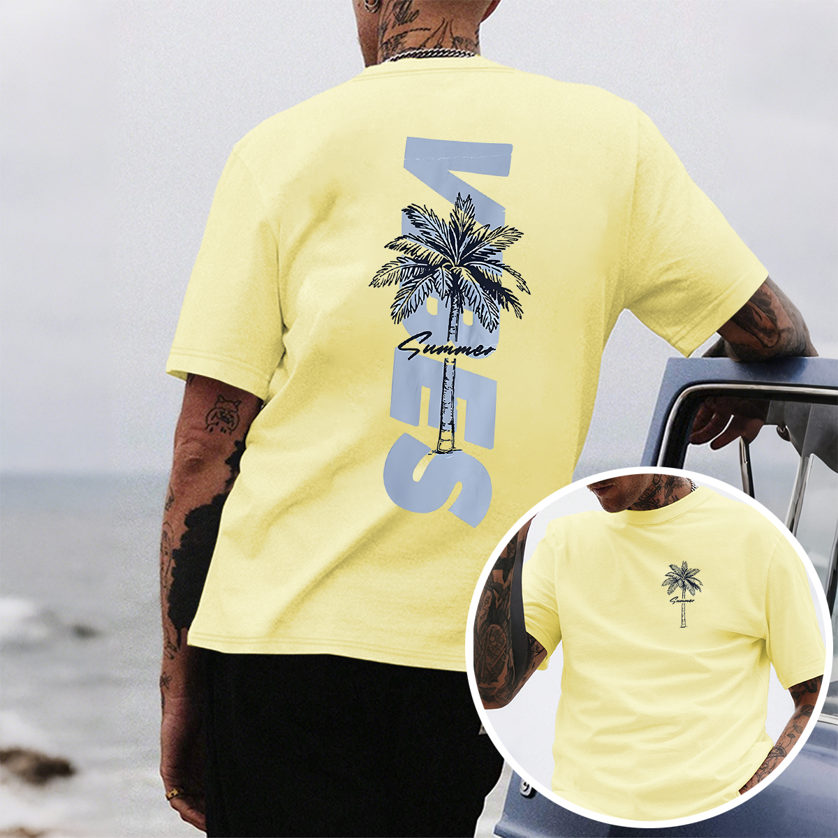 Palm Tree Summer Vibe Graphic T-Shirt