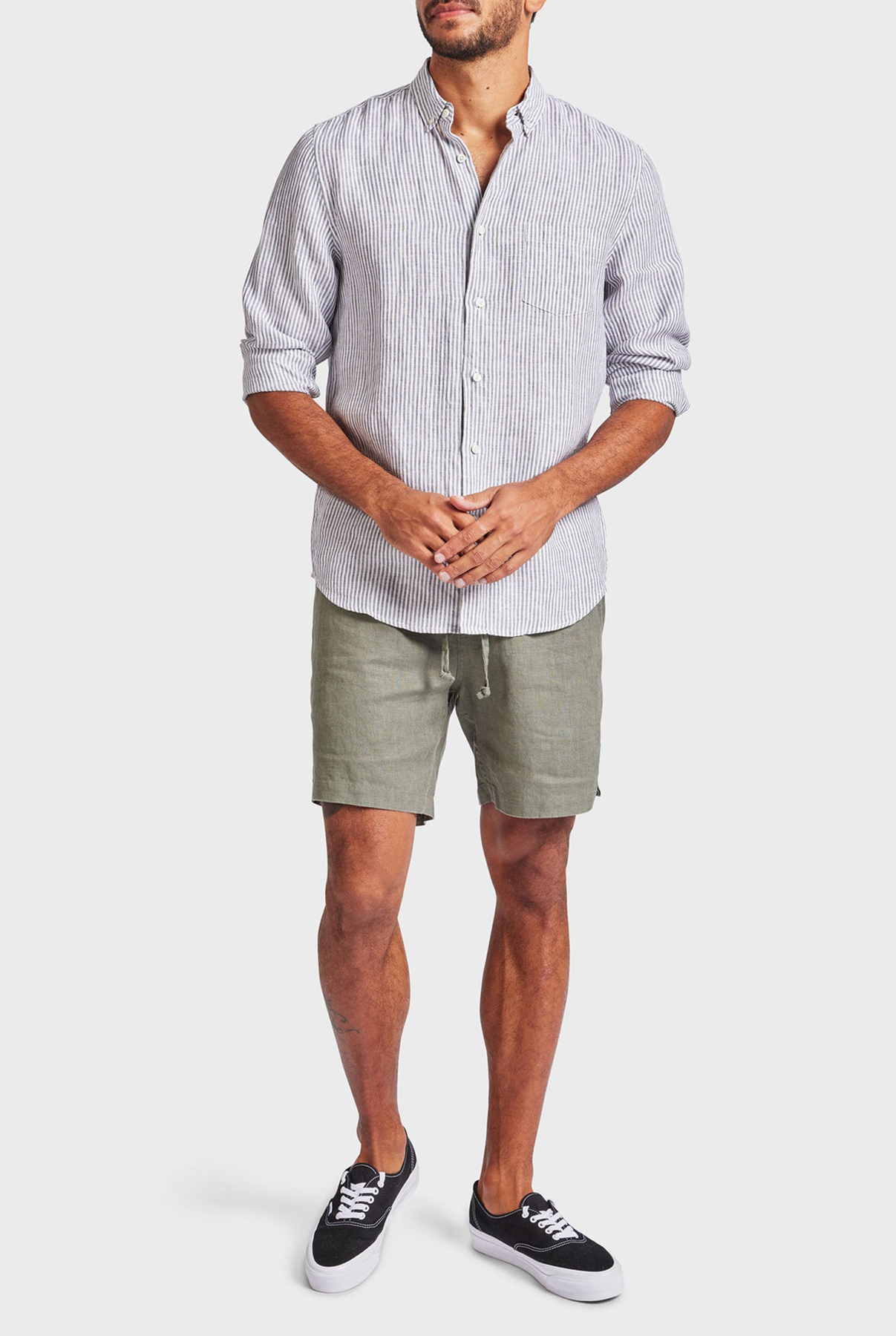 Rory Linen Shirt- Smoke pine