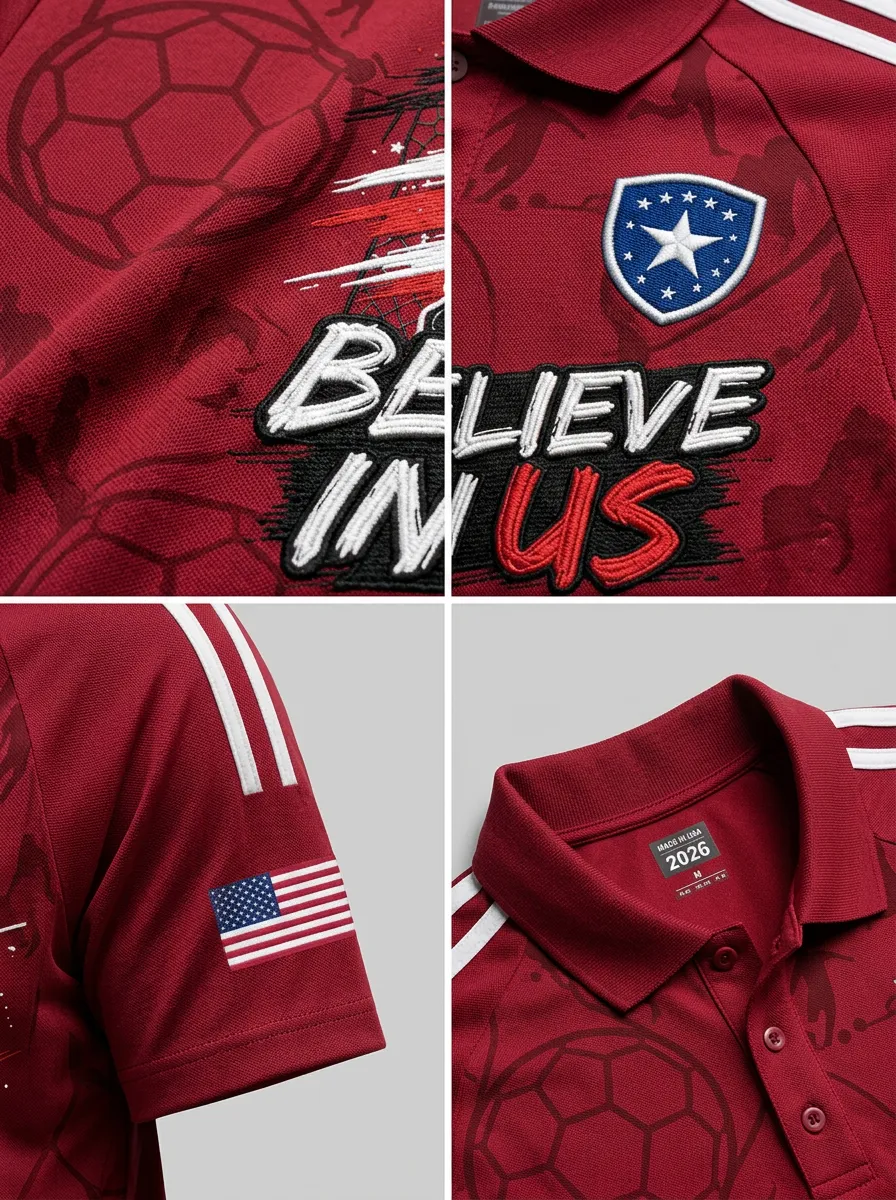 Men's USA Soccer Fan Eagle Believe In US 2026 Printed Polo Shirt