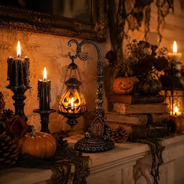 Halloween  Gothic Pumpkin Lantern Stand