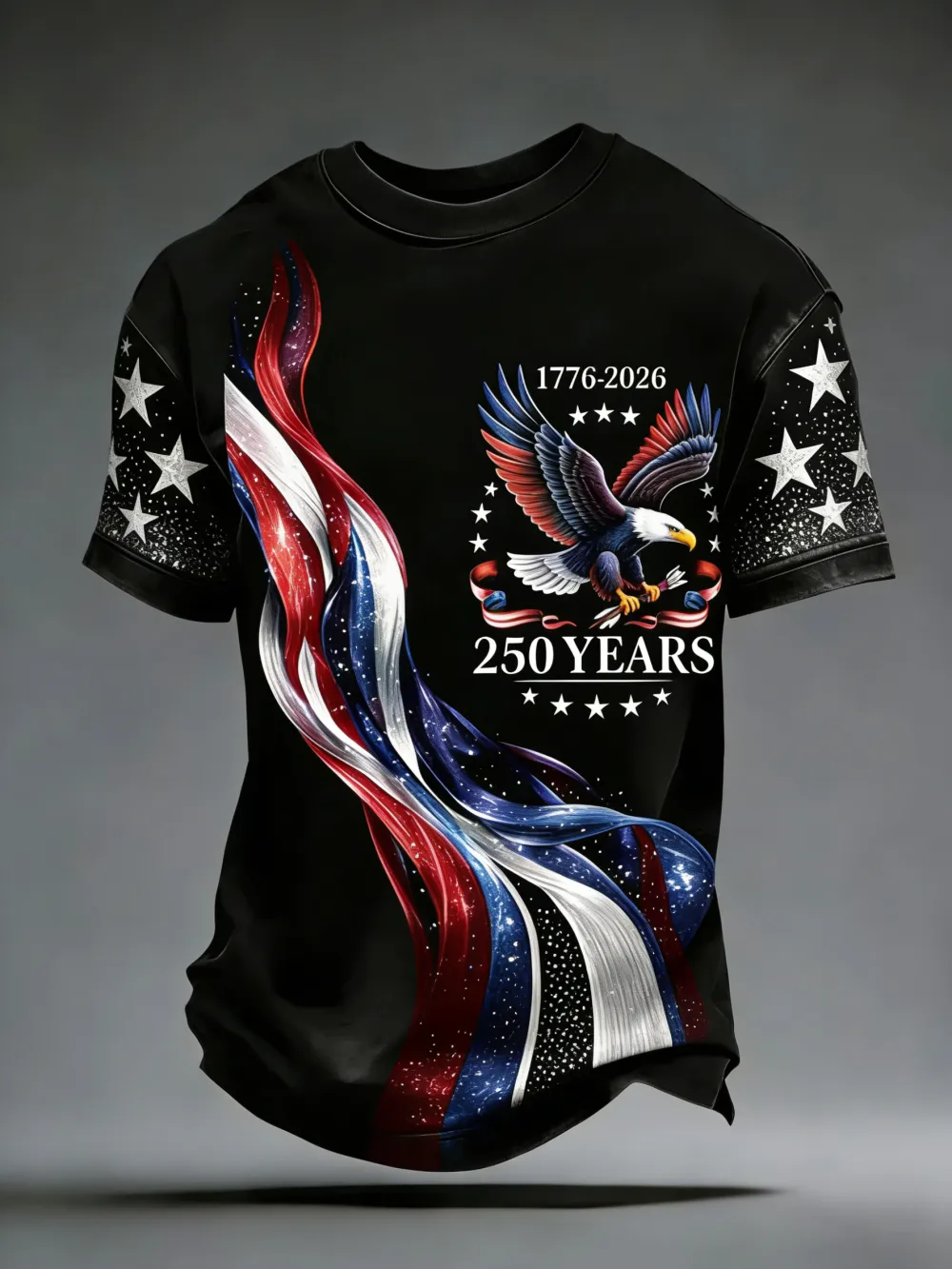 Men's USA 250th Anniversary Commemorative Print Casual T-Shirt