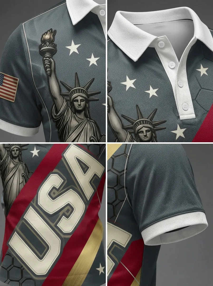 Men's USA Soccer Fan Printed polo shirt