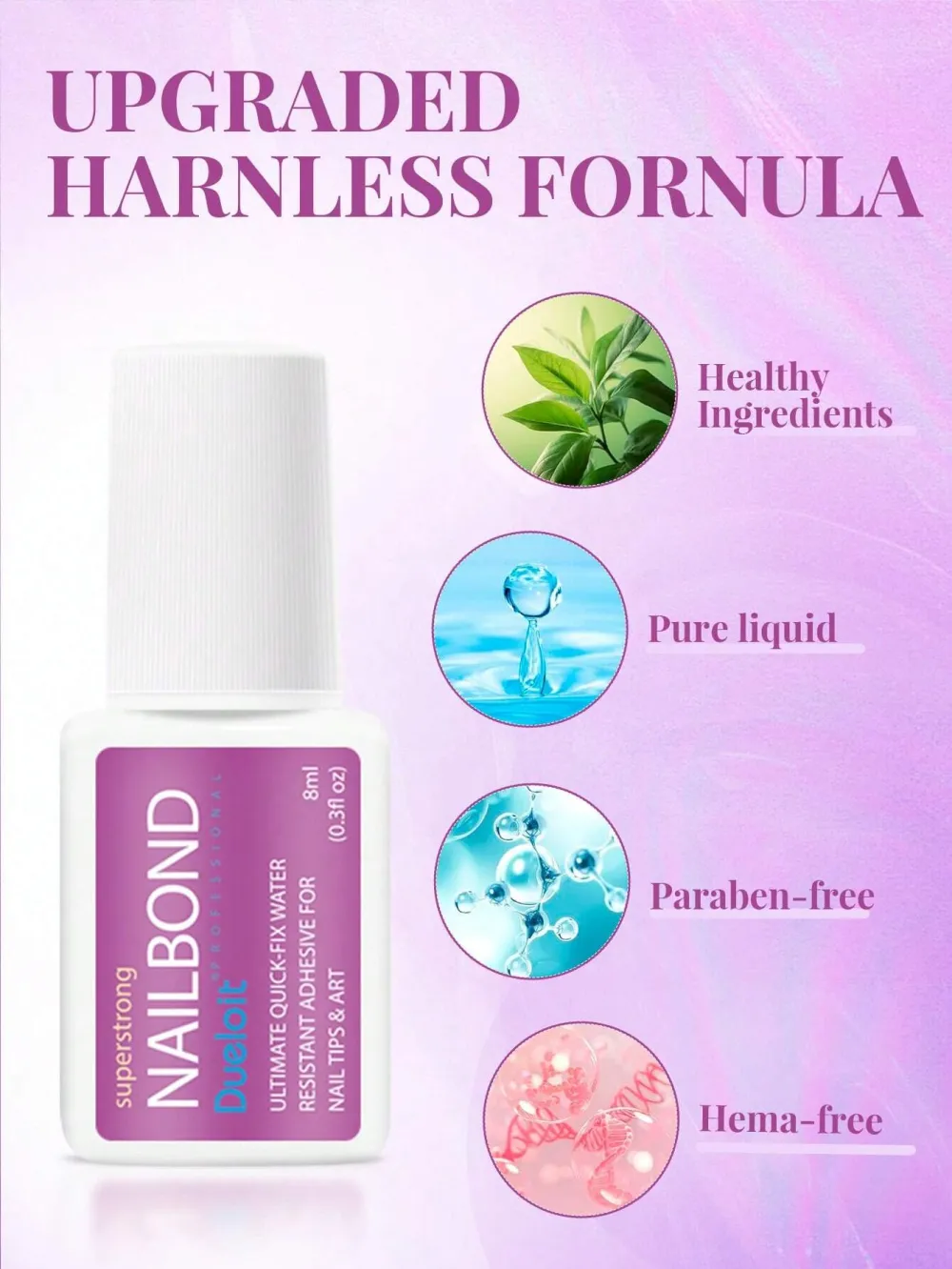Nailhour 3pcs/5pcs/10pcs Extra Strong Nail Glue For Nail Tips & Press-On Nails (8ml)