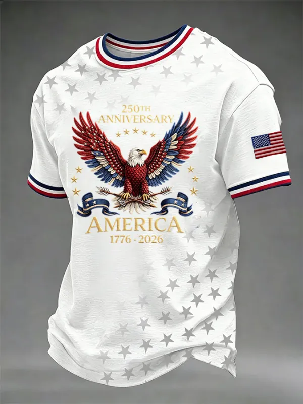 Men'S America Flag Printed Casual T-Shirt