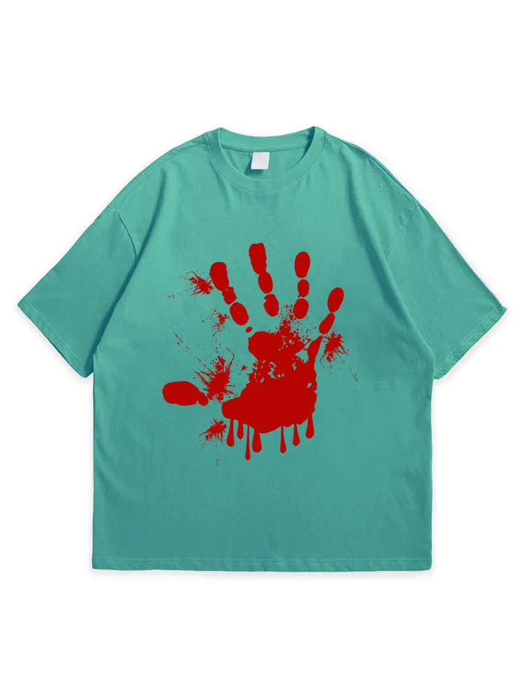 Men'S Halloween Artistic Abstract Palm Print  Simple Round Neck  T-Shirt