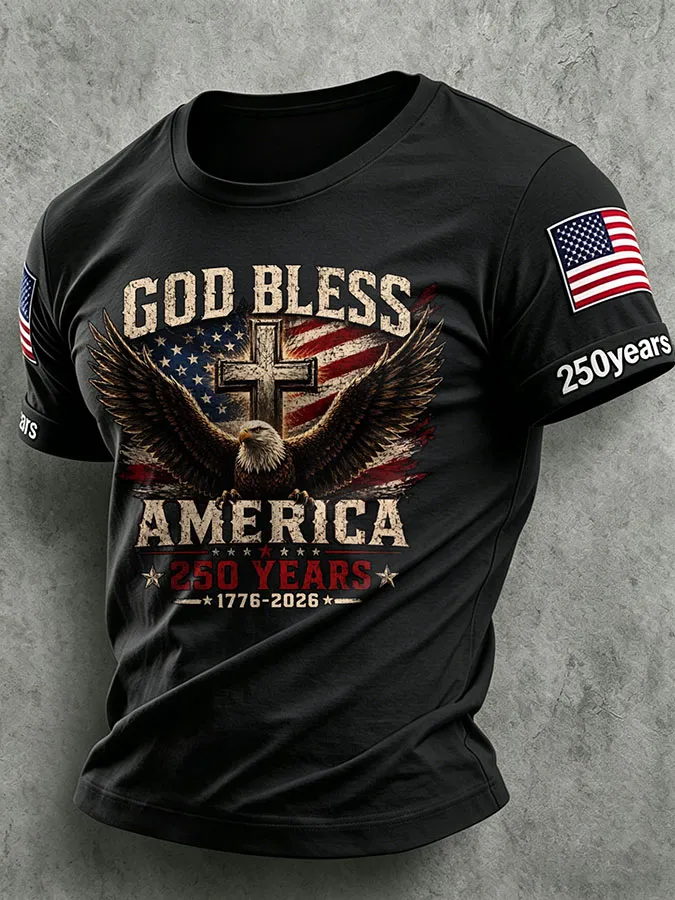 Men'S America Flag Printed Casual T-Shirt