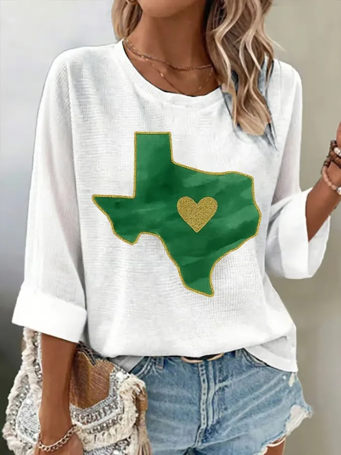 Women Retro Prayers For Camp Mystic Texas Strong Print Blouse