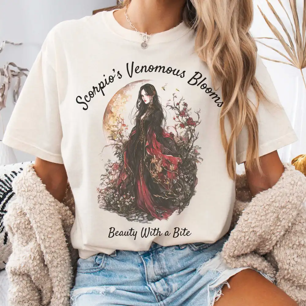 Scorpio's Venomous Blooms Zodiac Shirt
