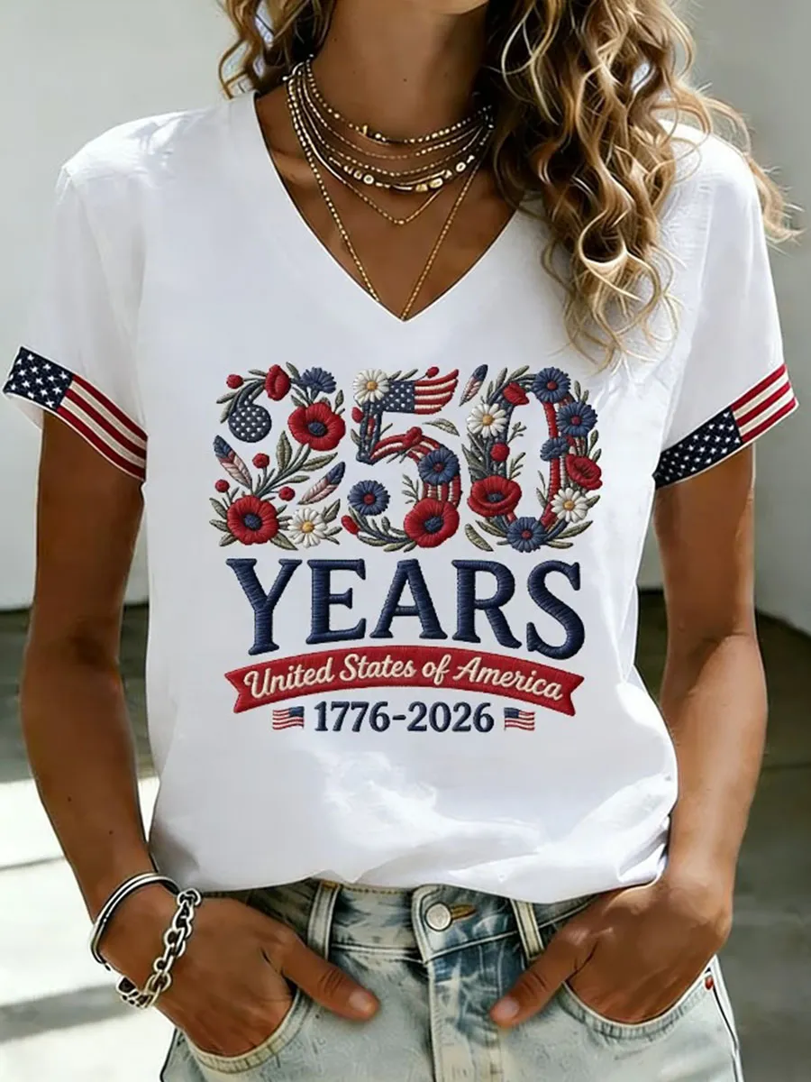 Women's 250th Anniversary Printed Short-Sleeved T-Shirt