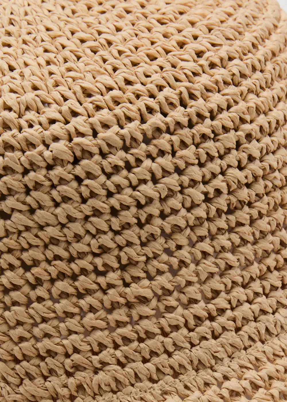 Vacation Style Natural Fibre Ecru Hat