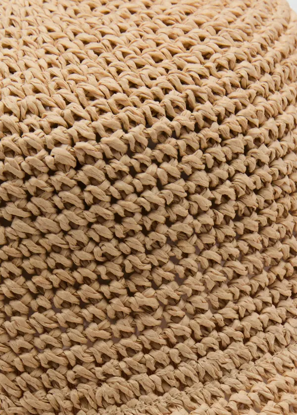 Vacation Style Natural Fibre Ecru Hat