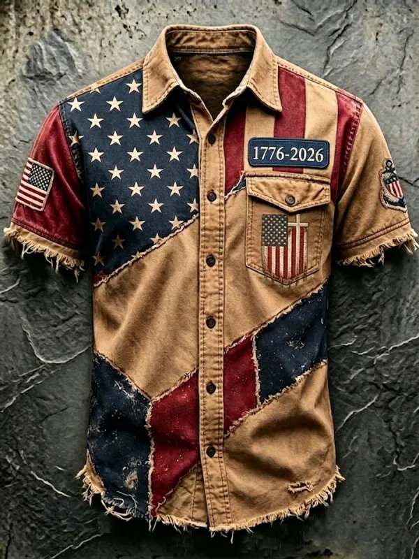 Men'S 250Th Anniversary National Print  Shirt