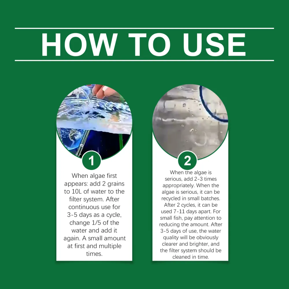 Yegbong fish tank water purification tablets are specially designed for cleaning, deodorizing, removing algae, stains and sludge in fish ponds 2pcs