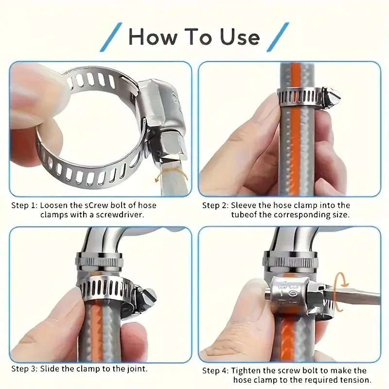 Assorted Size Stainless Steel Hose Clamp Set