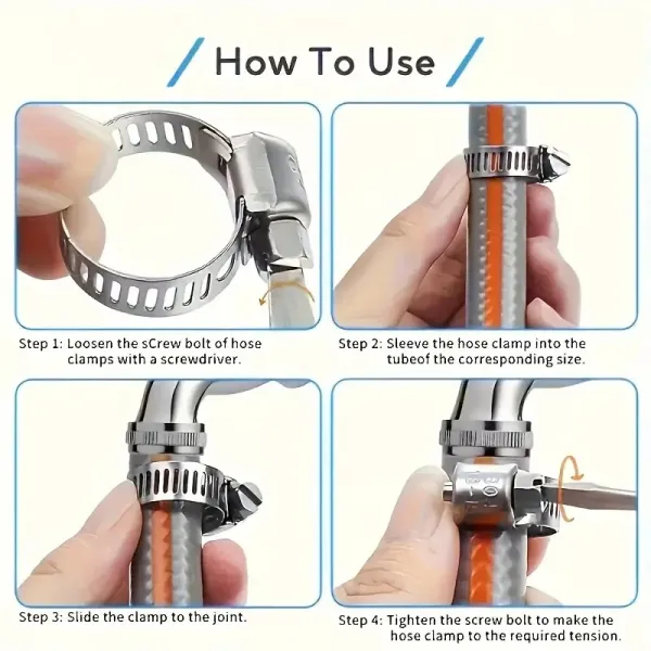 Assorted Size Stainless Steel Hose Clamp Set
