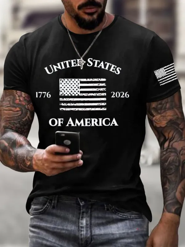 Men'S 250Th Anniversary United States of America Printed Casual T-Shirt