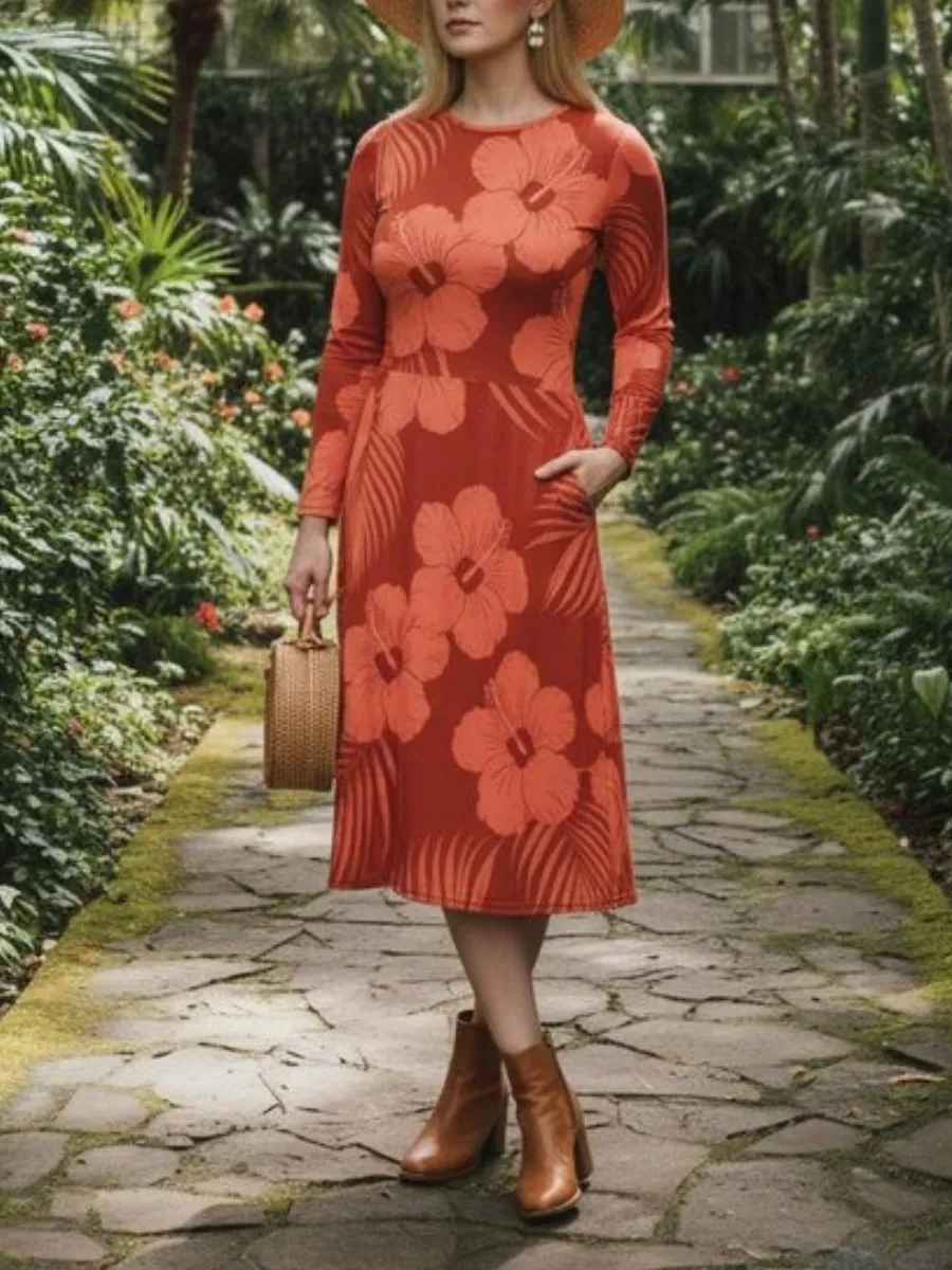 A-Line Hibiscus Dress