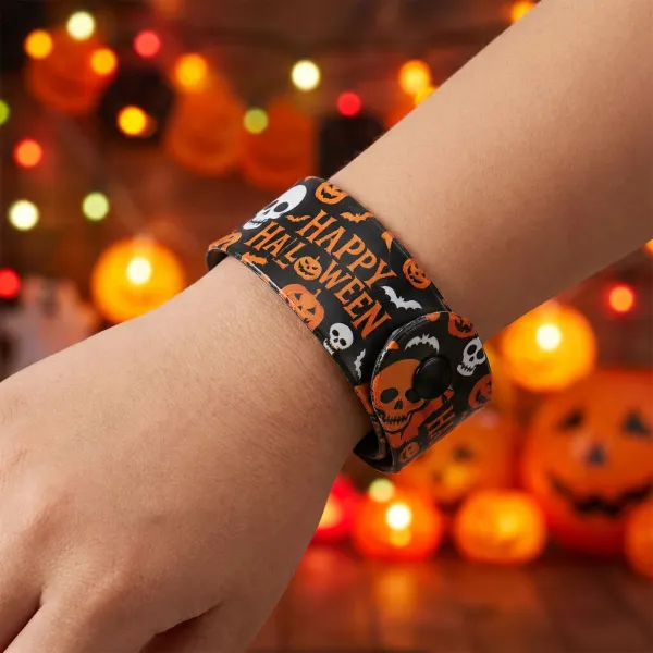 12 Pcs Halloween Series PVC Tin Slap Ring