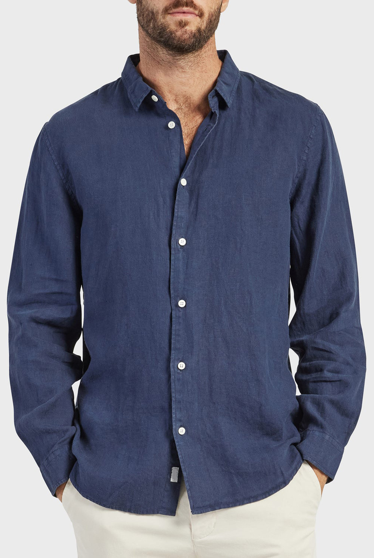 Mick Linen Shirt-Navy