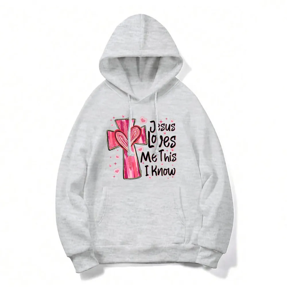 Jesus Loves Me This I Know Printed Long Sleeved Hoodies