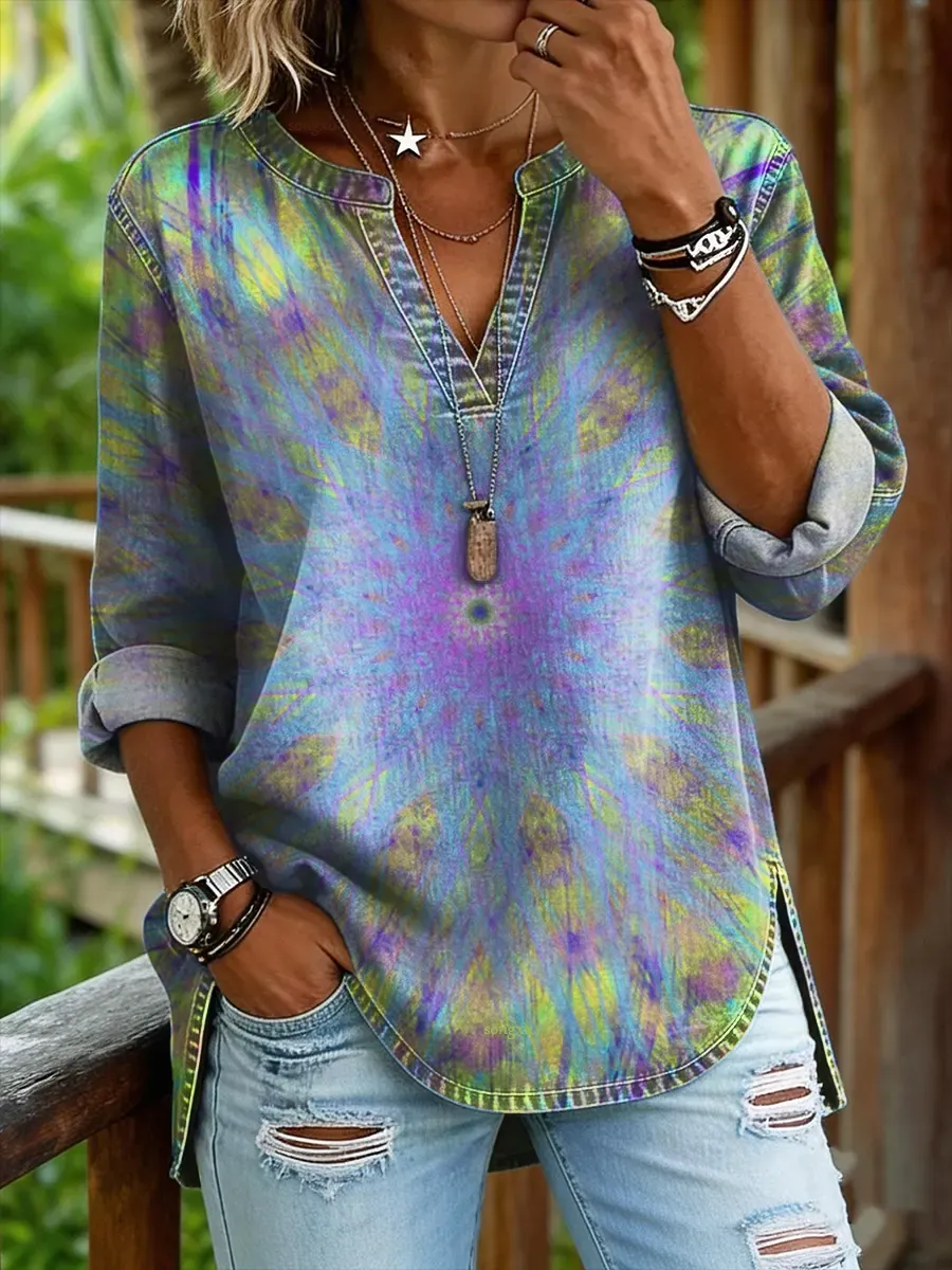 Women's casual printed top