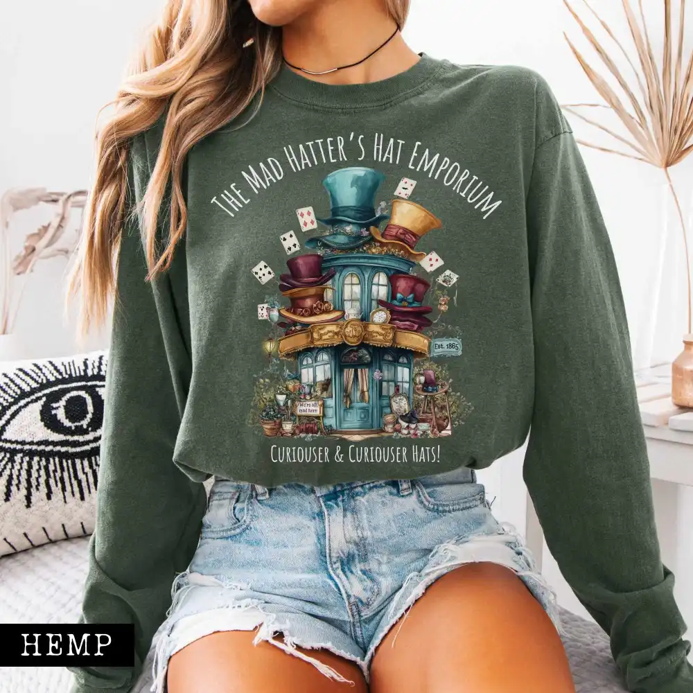 The Mad Hatter's Hat Emporium Long Sleeved Shirt