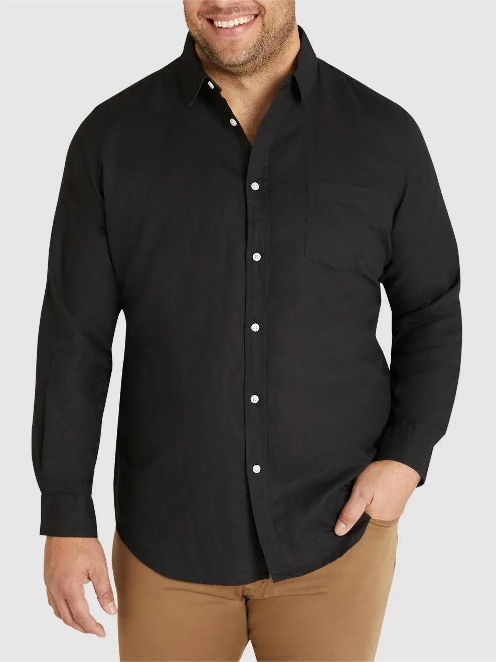 Business Casual Fit Linen Long Sleeve Shirts