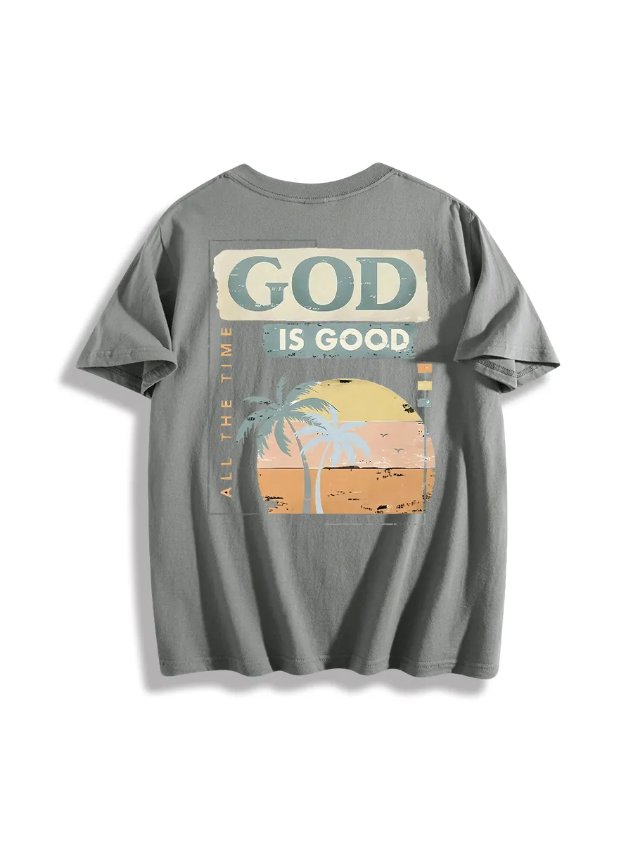 Tropical Sunset Faith Themed Graphic T-Shirt