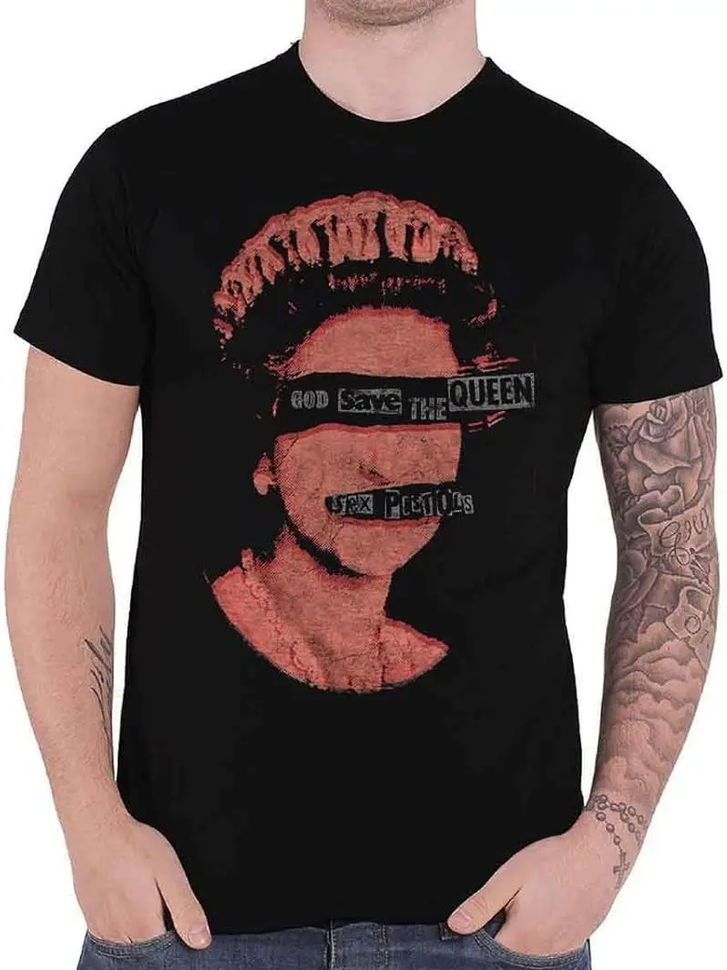 Men's God Save The Queen Printed Round Neck T-Shirt