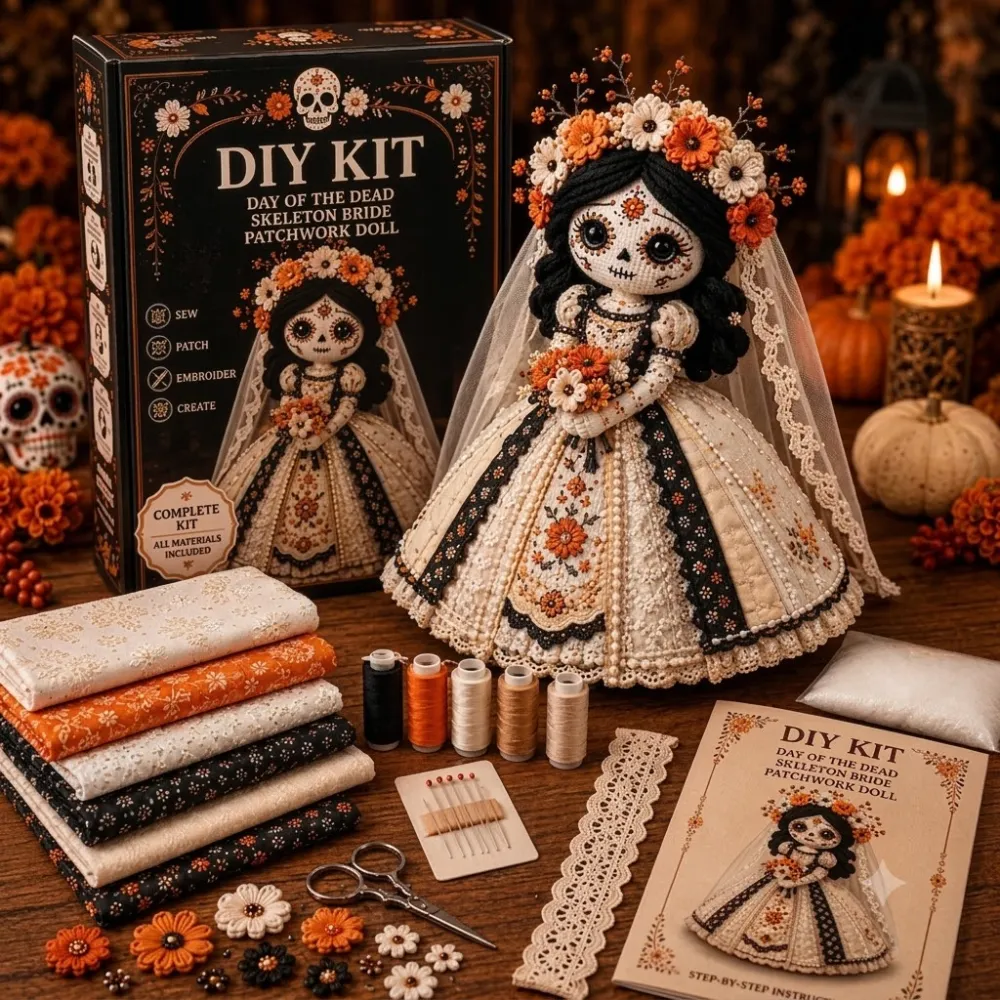 Día de los Muertos Patchwork Doll Crafting Kit🦋