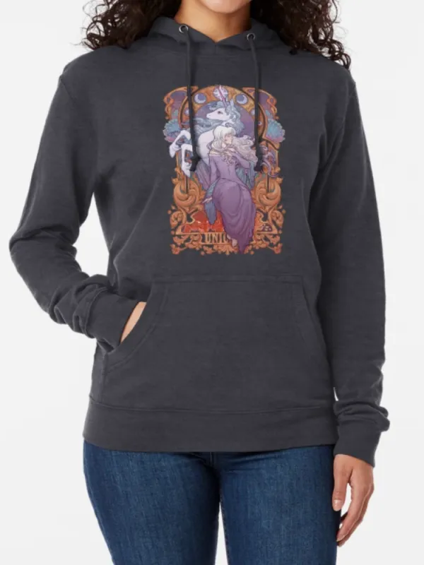 Unicorn & Woman Illustration Hoodie