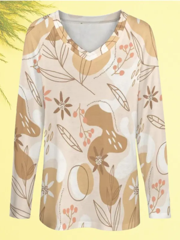 Botanical Abstract Print T-Shirt