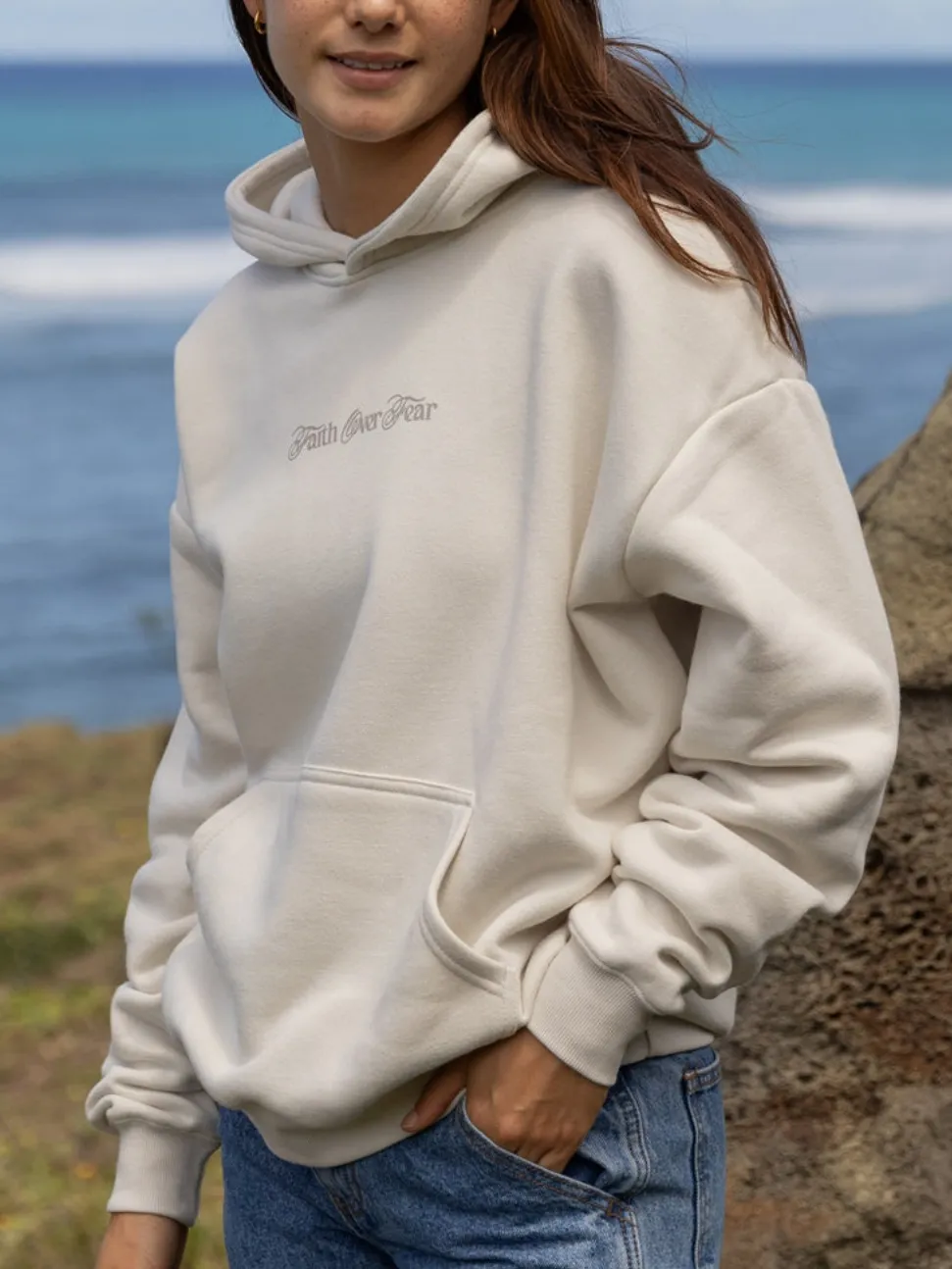 Women's Casual Floral Letter Print Hooded Long-Sleeved Hoodie