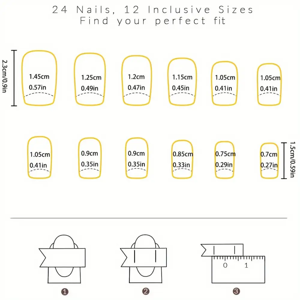 Nailhour 24Pcs Halloween Medium Square Sweet Designs Press On Nails
