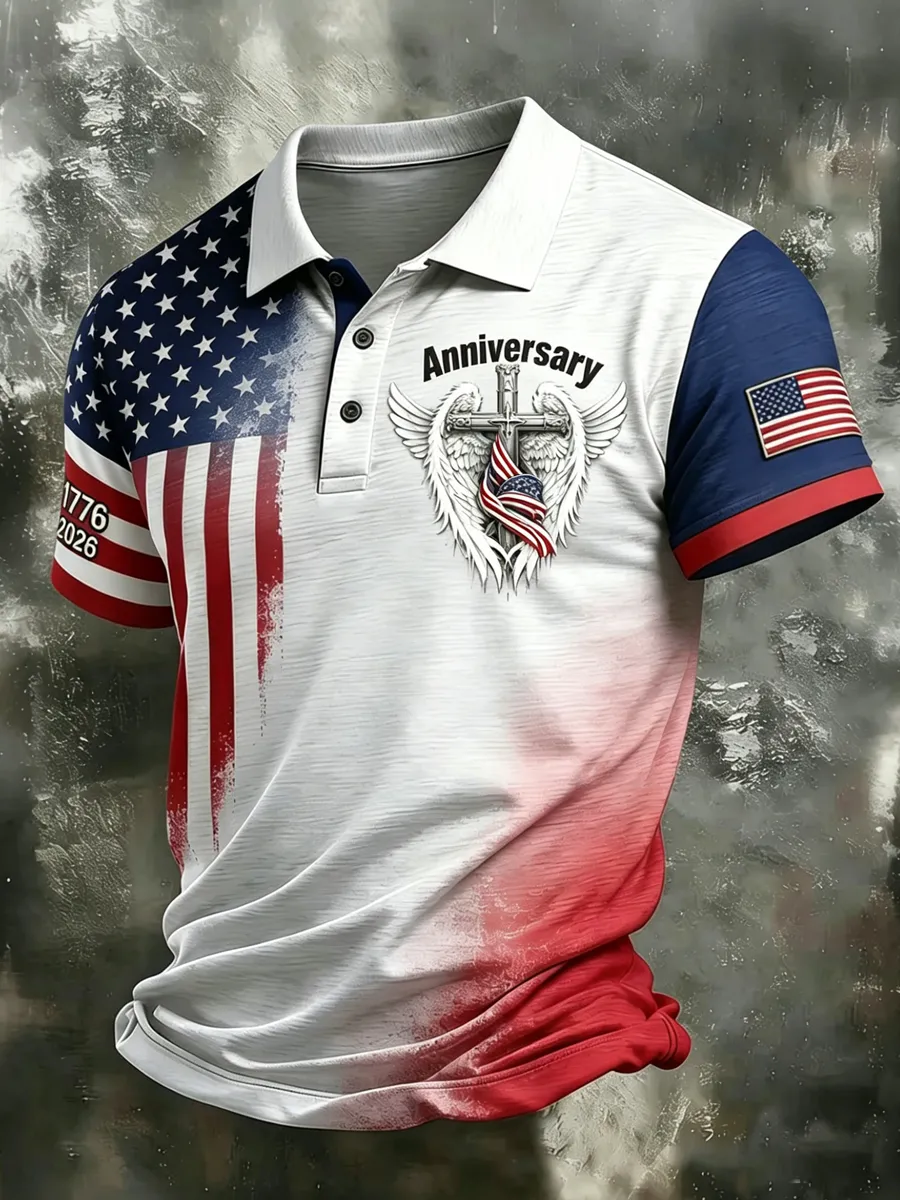 Men's 250th Anniversary Crew Neck Short-Sleeve Printed T-Shirt