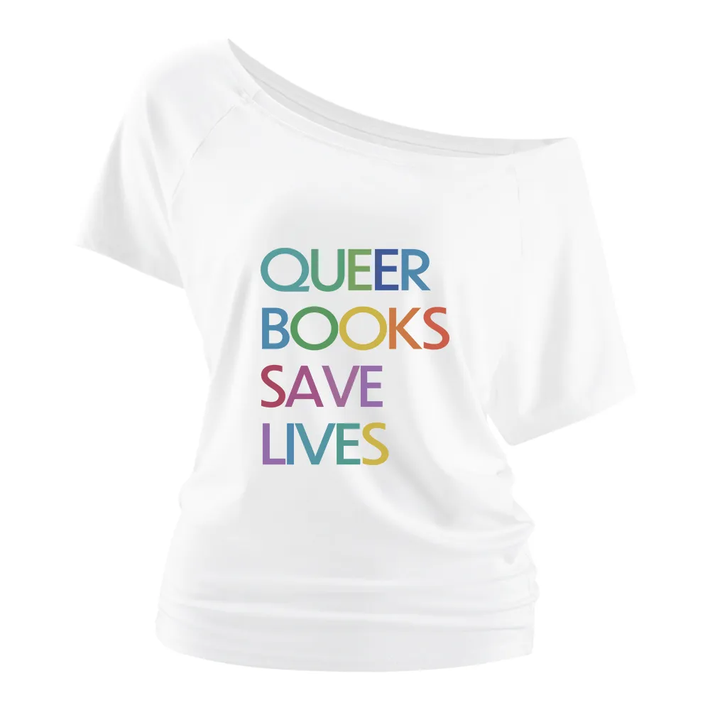 Simple Letters Off Shoulder T-shirts