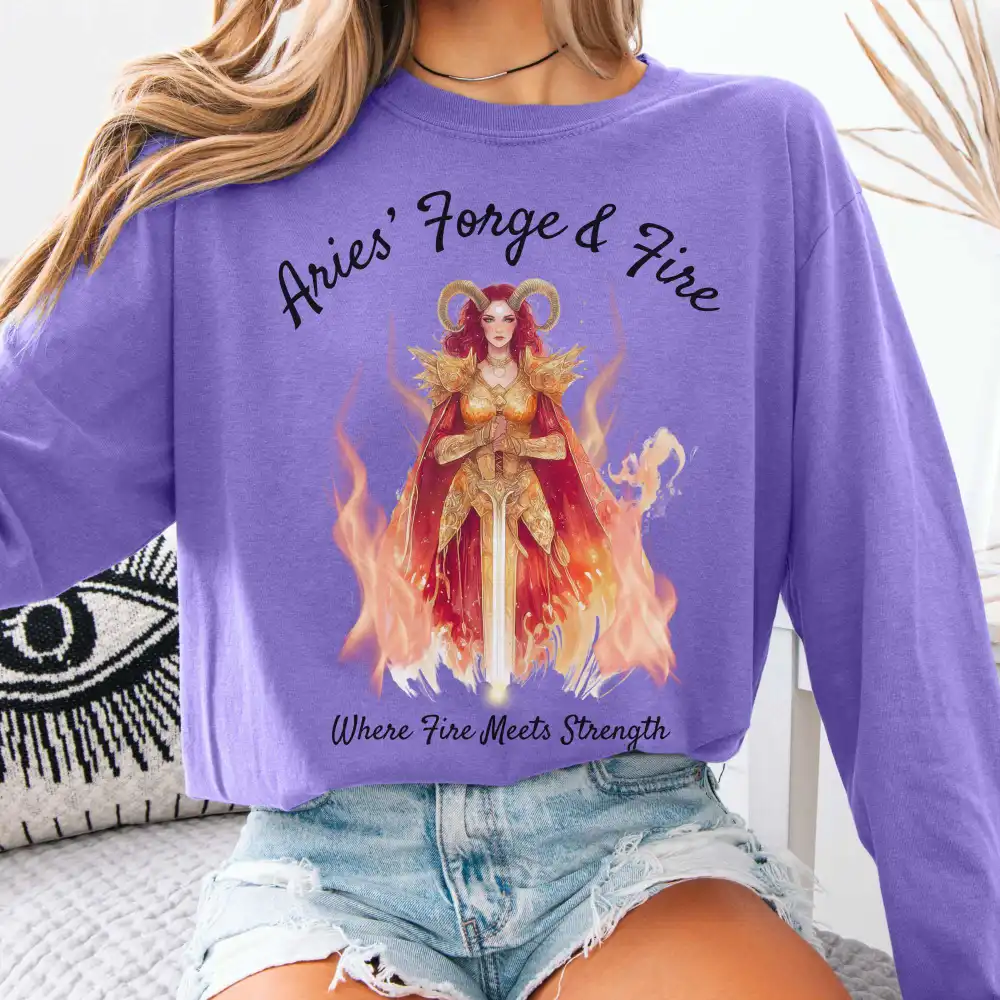 Aries' Forge & Fire Zodiac Long Sleeve Tee