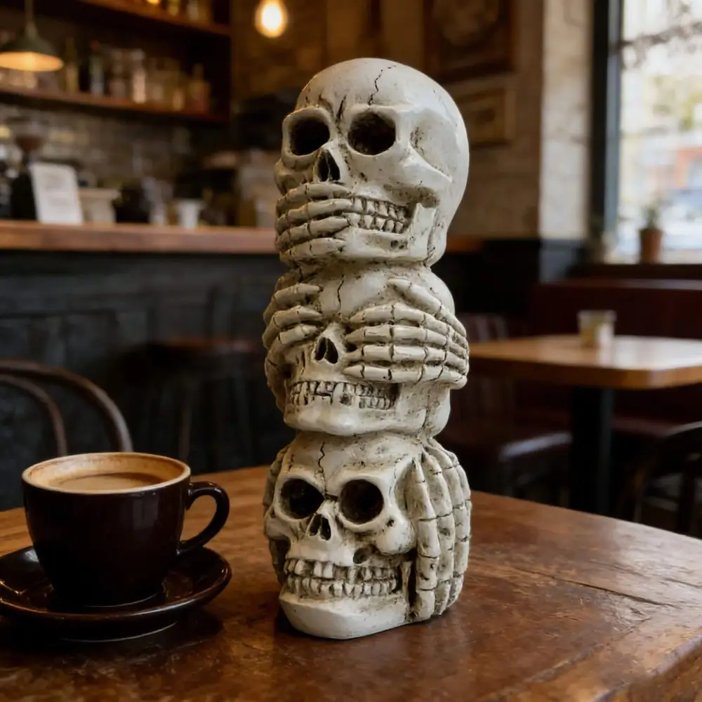 Skull Resin Figurine Conjoined