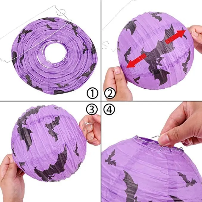 2026 Halloween Pumpkin Paper Lantern Decorations Party Setup（26*26*0.3CM)