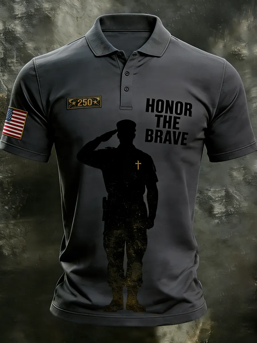Men'S Veteran Commemorative Red Friday Short Sleeved Shirt