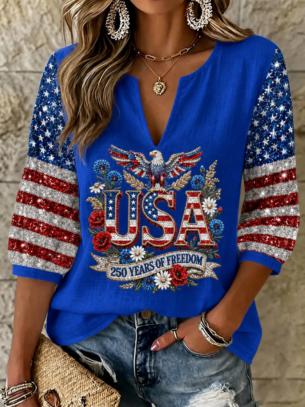 Women's 250th Anniversary Printed Casual Top