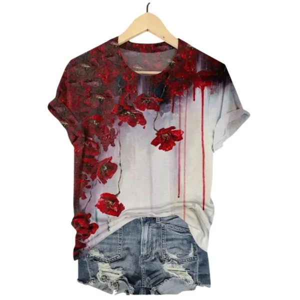 2025 Halloween Gothic Flower Art Print Printed T-Shirt