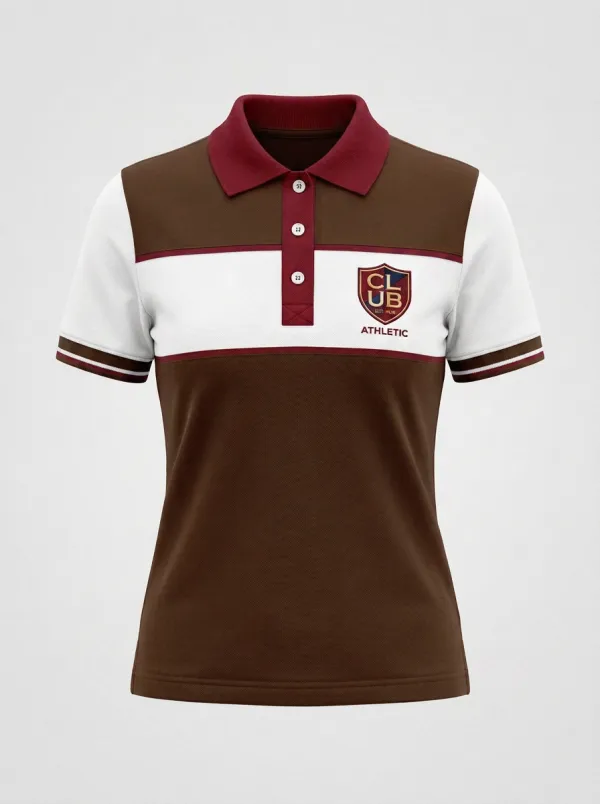 Unisex Athletic Club Crest Printed Polo Shirt