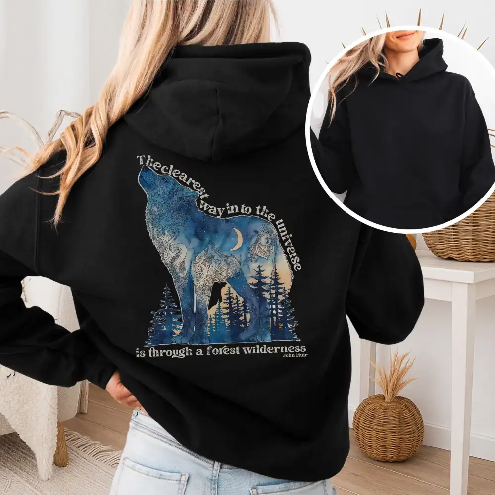 Forest Wilderness Wolf Hoodie