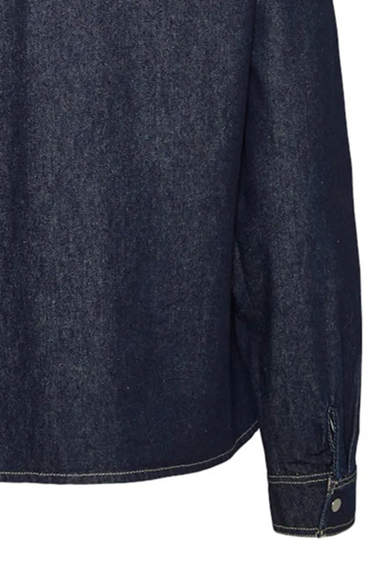 Studs Neck Embellished Denim Shirts
