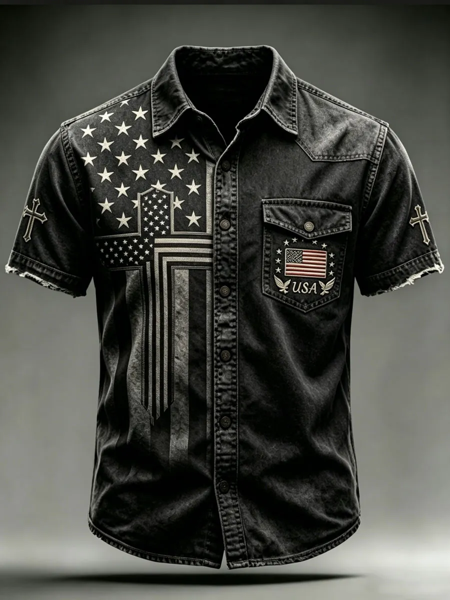 Men'S 250Th Anniversary National Faith Print  Shirt